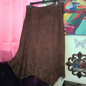 Multiples 100% Suede Leather Western Skirt